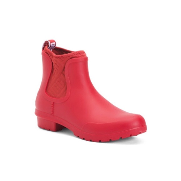 Ugg Red Waterproof Shearling Footbed Booties - Picture 1 of 8